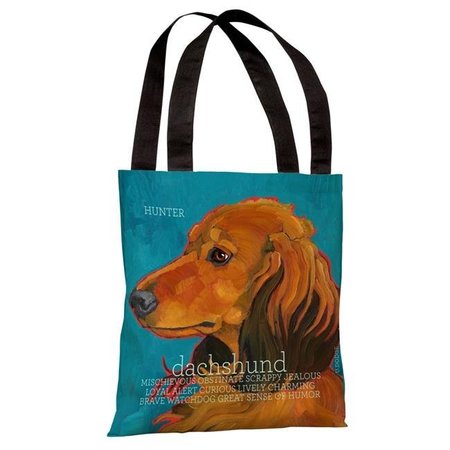 ONE BELLA CASA One Bella Casa 70137TT18P 18 in. Daschund 4 Polyester Tote Bag by Ursula Dodge 70137TT18P